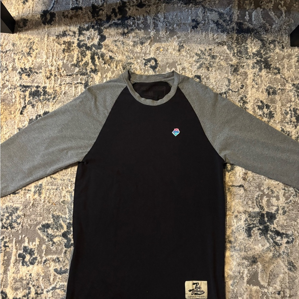 Pink Dolphin Black Shirt with Logo Patch